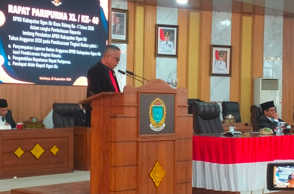 DPRD Ogan Ilir Gelar Paripurna Tingkat Kedua, Banggar Sampaikan Hasil Pembahasan